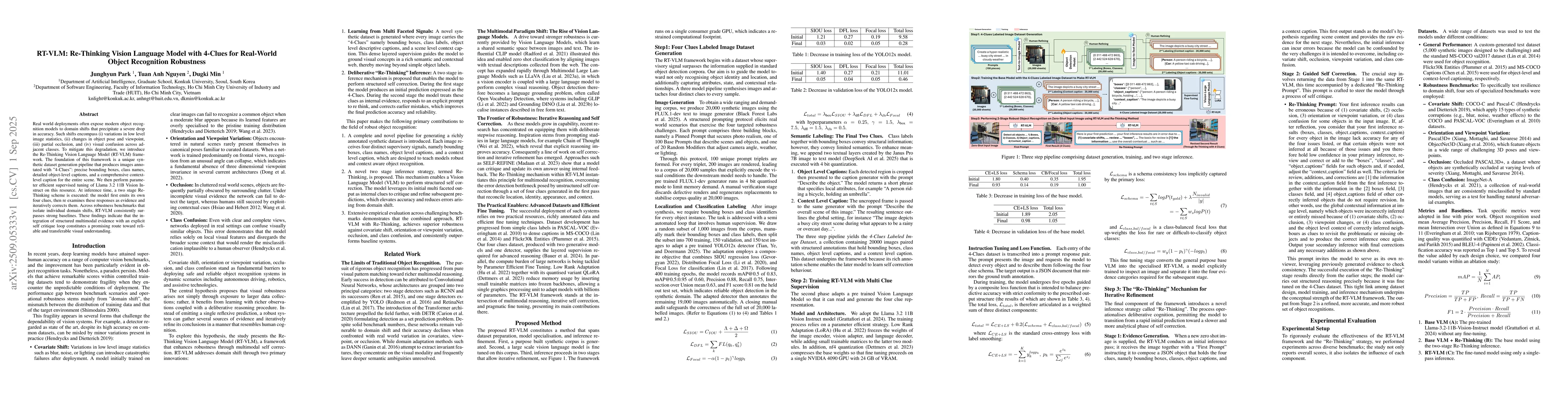 Thumbnail for RT-VLM: Re-Thinking Vision Language Model with 4-Clues for Real-World
  Object Recognition Robustness