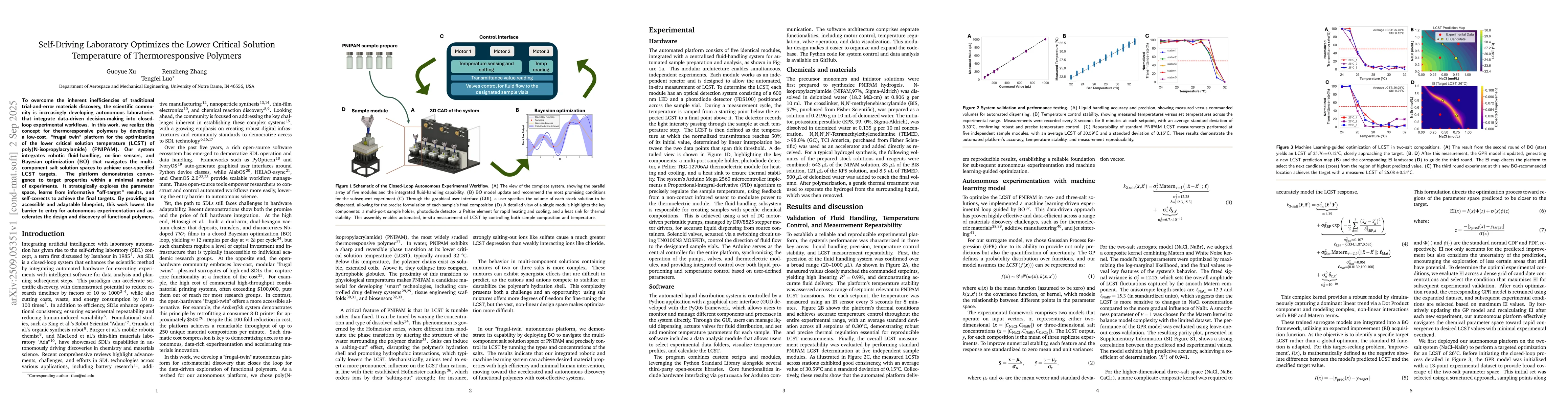 Thumbnail for Self-Driving Laboratory Optimizes the Lower Critical Solution
  Temperature of Thermoresponsive Polymers