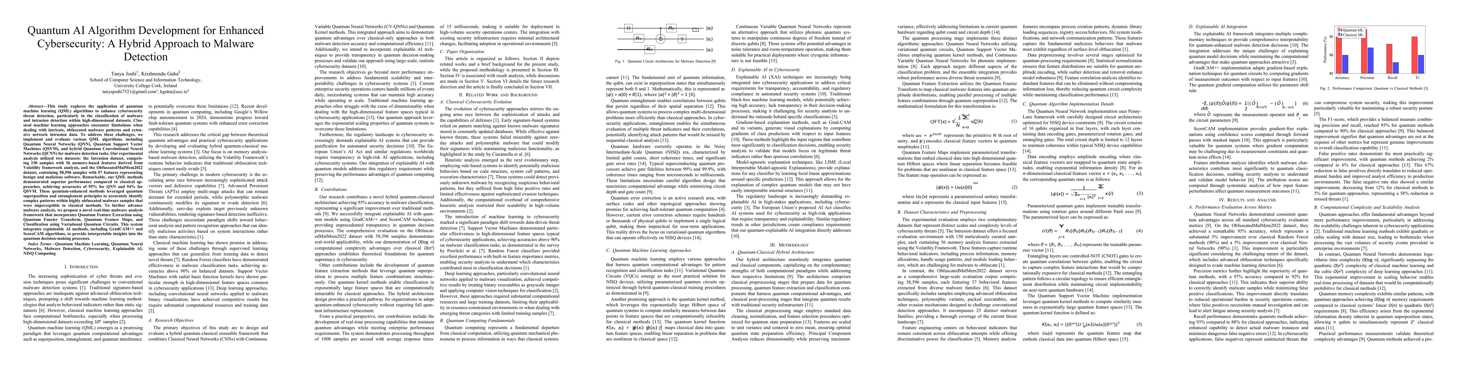 Thumbnail for Quantum AI Algorithm Development for Enhanced Cybersecurity: A Hybrid
  Approach to Malware Detection