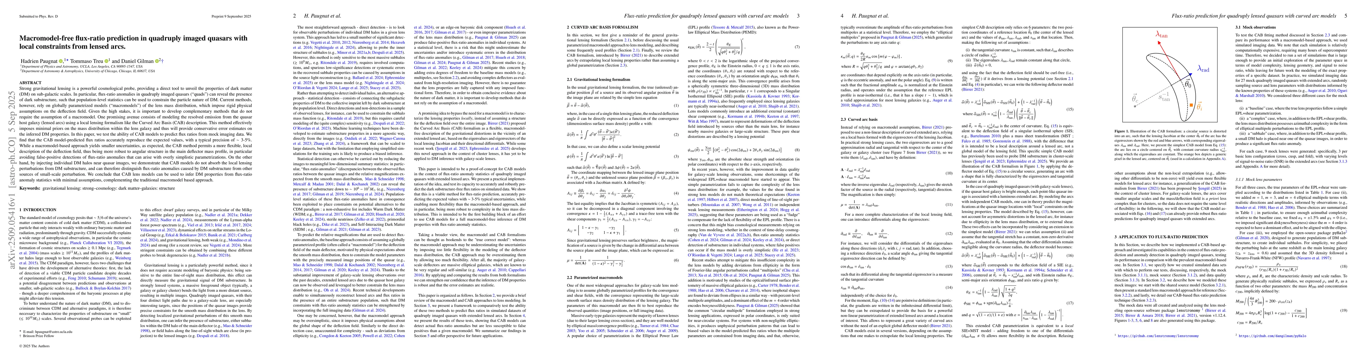 Thumbnail for Macromodel-free flux-ratio prediction in quadruply imaged quasars with
  local constraints from lensed arcs
