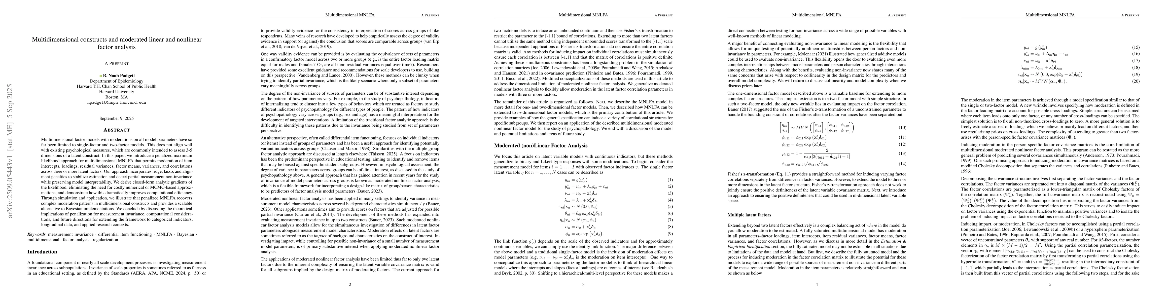 Thumbnail for Multidimensional constructs and moderated linear and nonlinear factor
  analysis