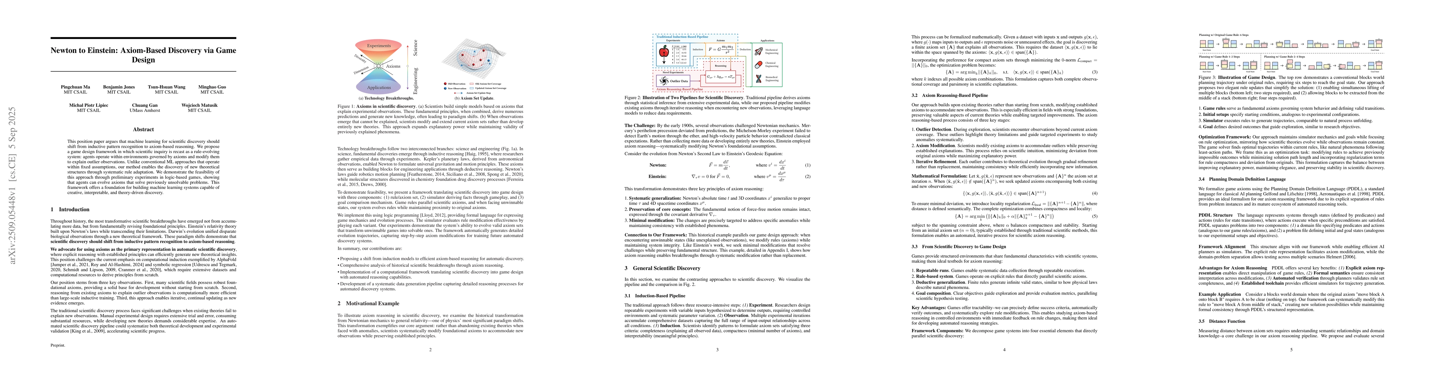 Thumbnail for Newton to Einstein: Axiom-Based Discovery via Game Design