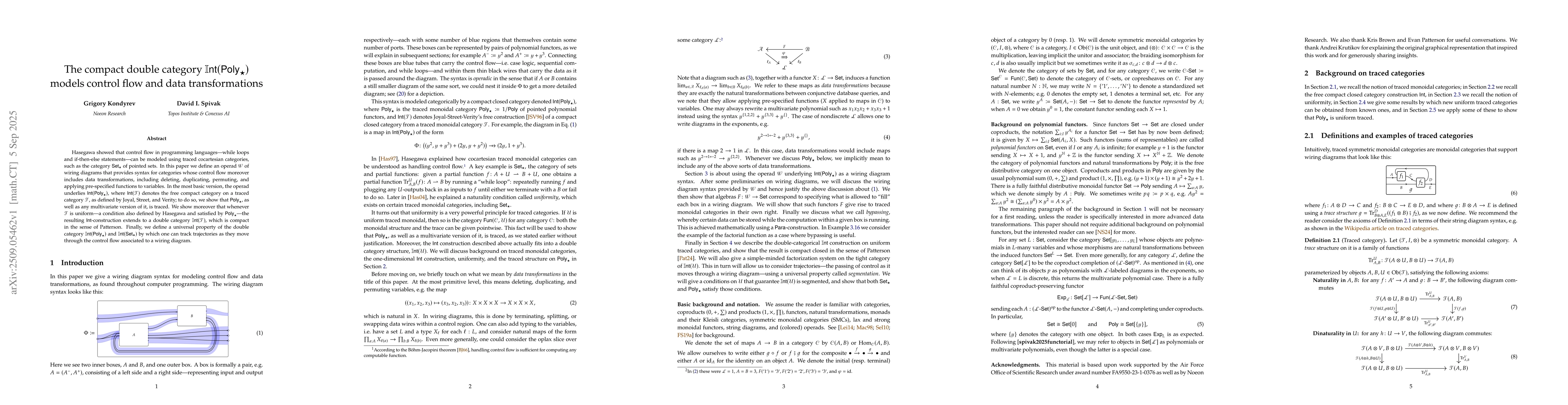 Thumbnail for The compact double category $\mathbf{Int}(\mathbf{Poly}_*)$ models
  control flow and data transformations