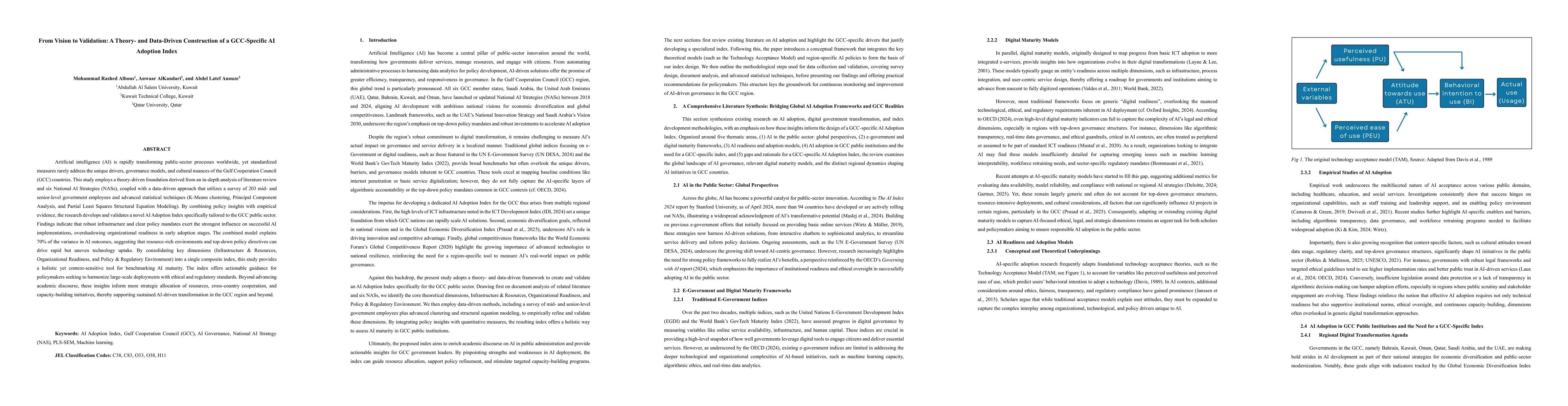 Thumbnail for From Vision to Validation: A Theory- and Data-Driven Construction of a
  GCC-Specific AI Adoption Index