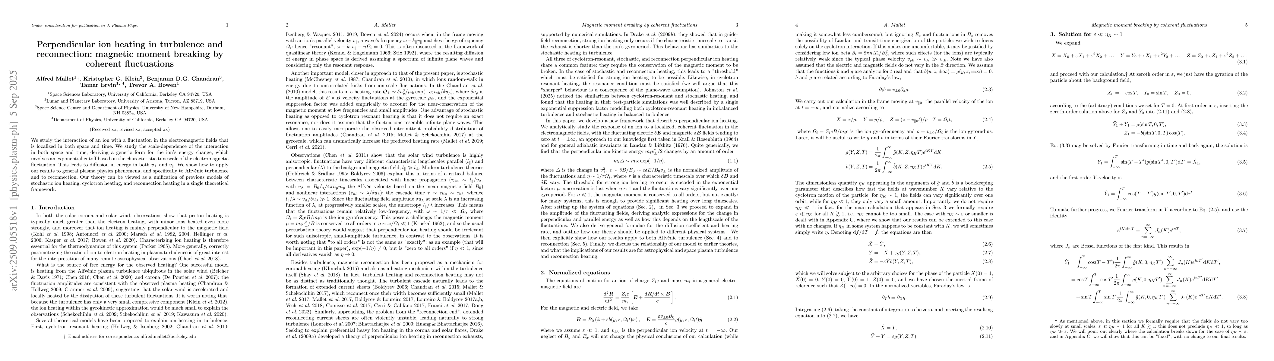 Thumbnail for Perpendicular ion heating in turbulence and reconnection: magnetic
  moment breaking by coherent fluctuations