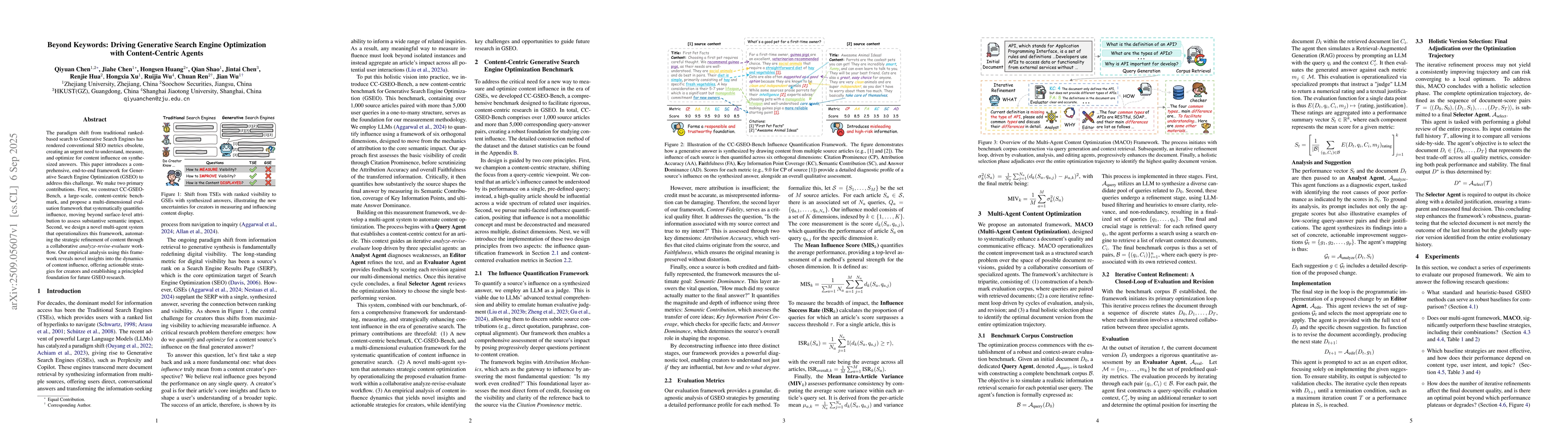 Thumbnail for Beyond Keywords: Driving Generative Search Engine Optimization with
  Content-Centric Agents