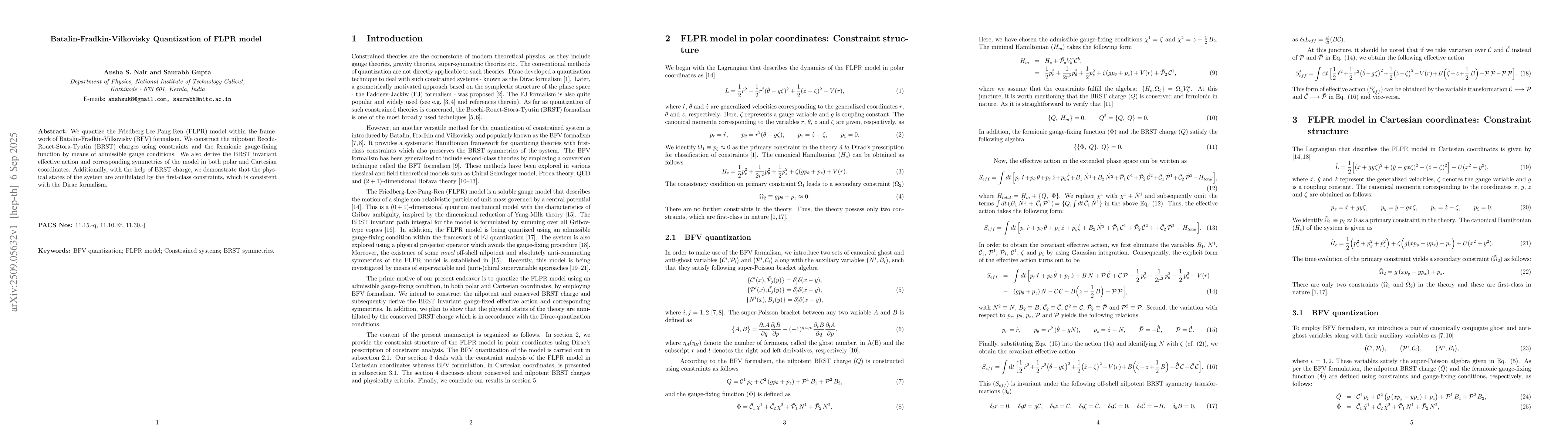 Thumbnail for Batalin-Fradkin-Vilkovisky Quantization of FLPR model