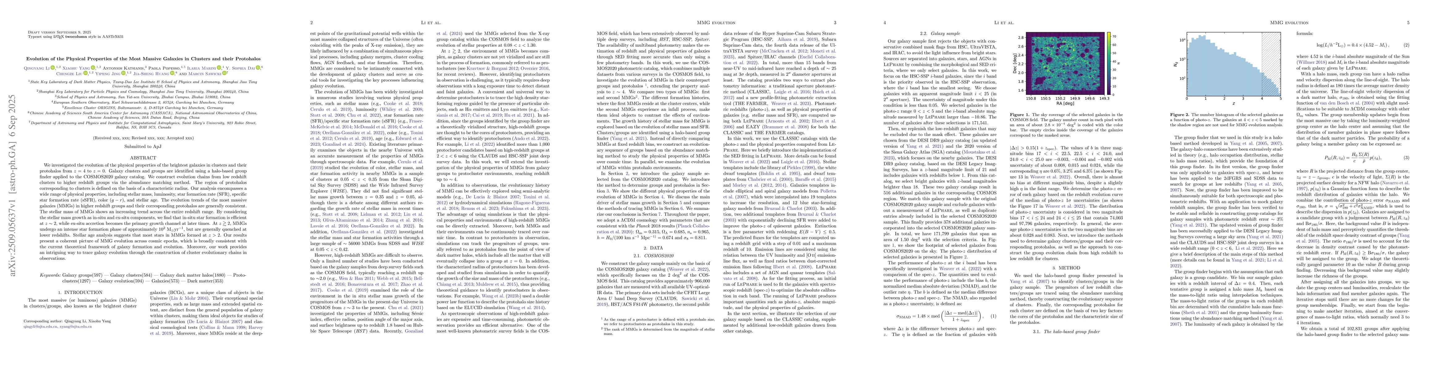 Thumbnail for Evolution of the Physical Properties of the Most Massive Galaxies in
  Clusters and their Protohalos