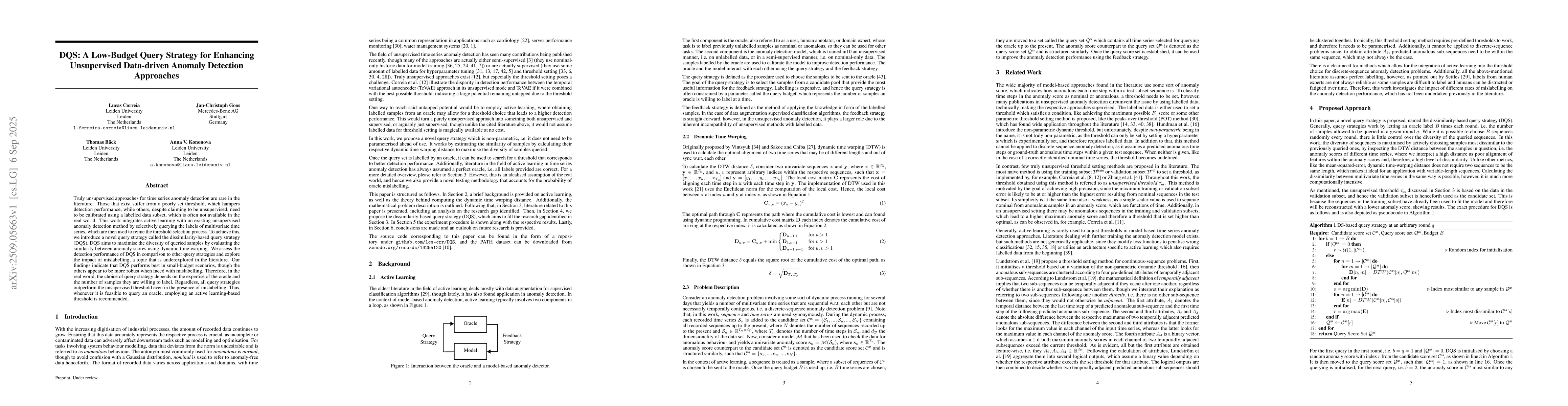 Thumbnail for DQS: A Low-Budget Query Strategy for Enhancing Unsupervised Data-driven
  Anomaly Detection Approaches