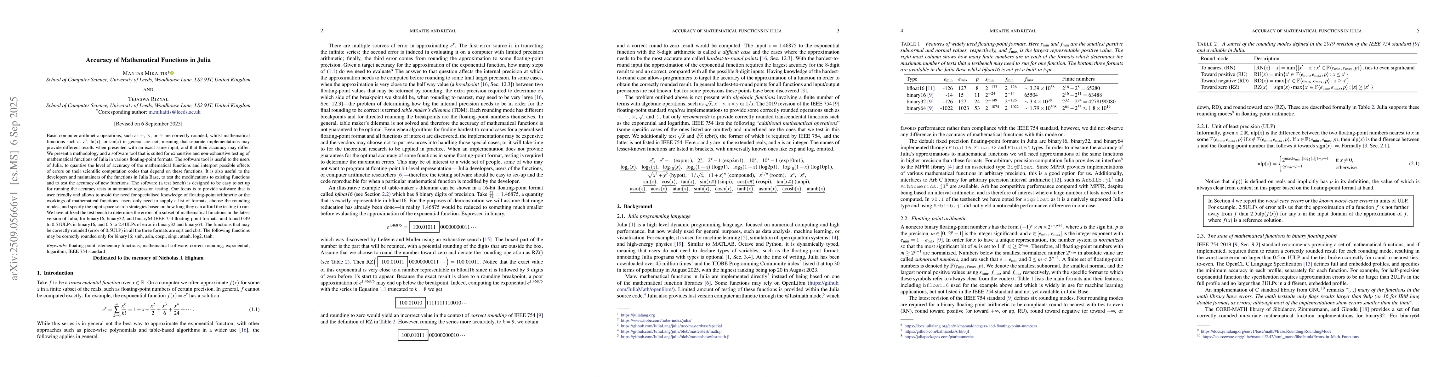 Thumbnail for Accuracy of Mathematical Functions in Julia