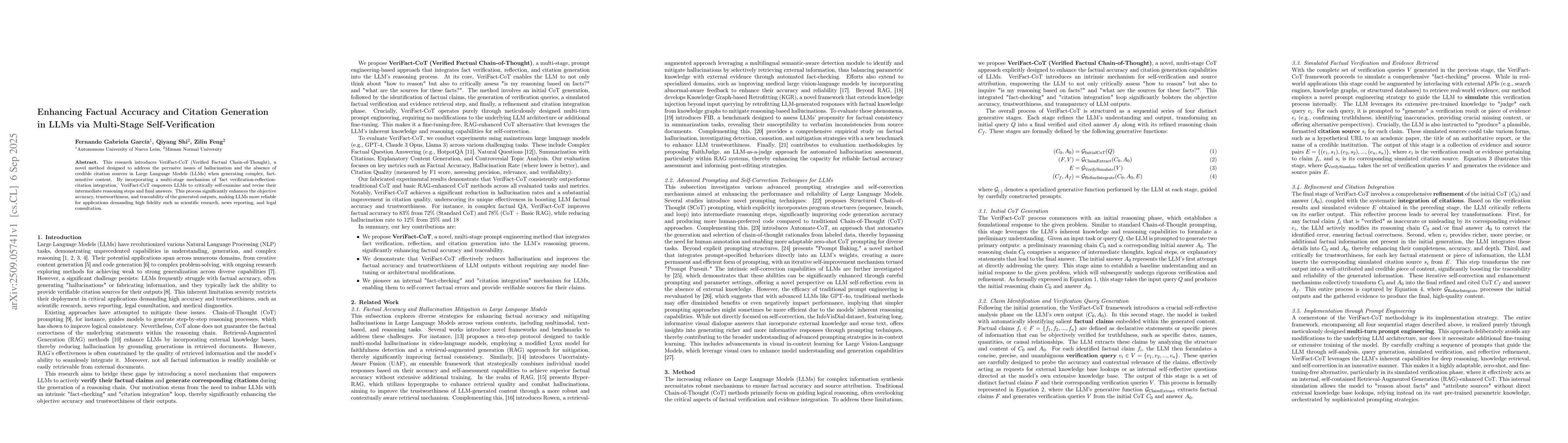 Thumbnail for Enhancing Factual Accuracy and Citation Generation in LLMs via
  Multi-Stage Self-Verification
