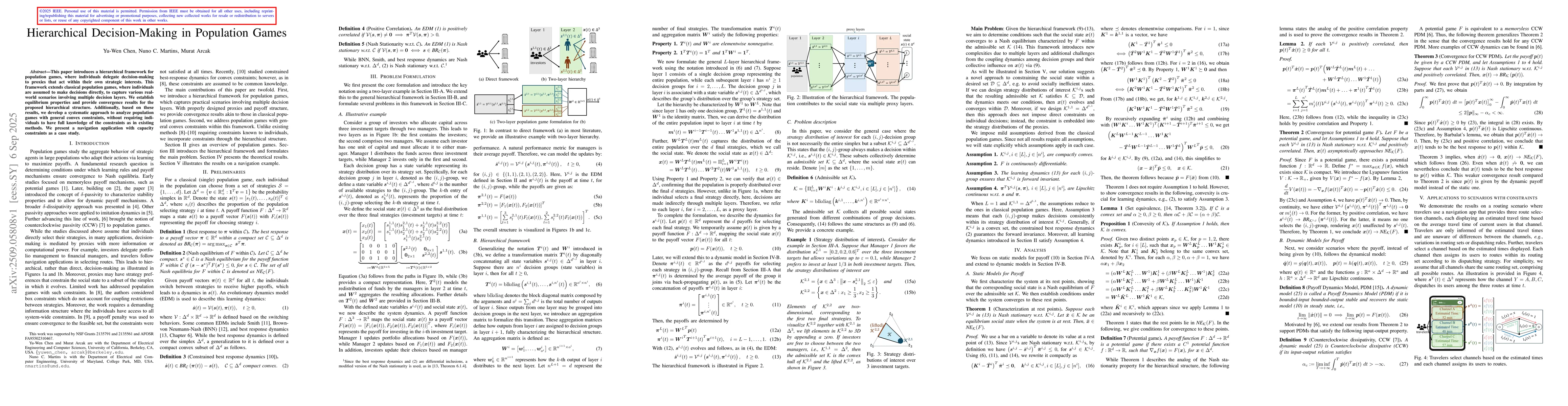 Thumbnail for Hierarchical Decision-Making in Population Games