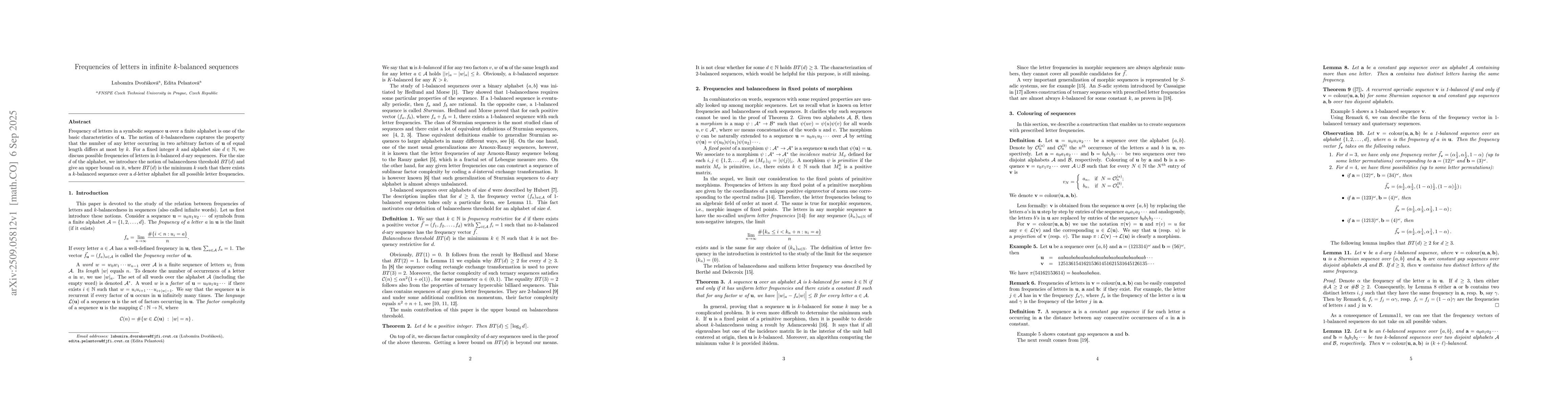 Thumbnail for Frequencies of letters in infinite $k$-balanced sequences