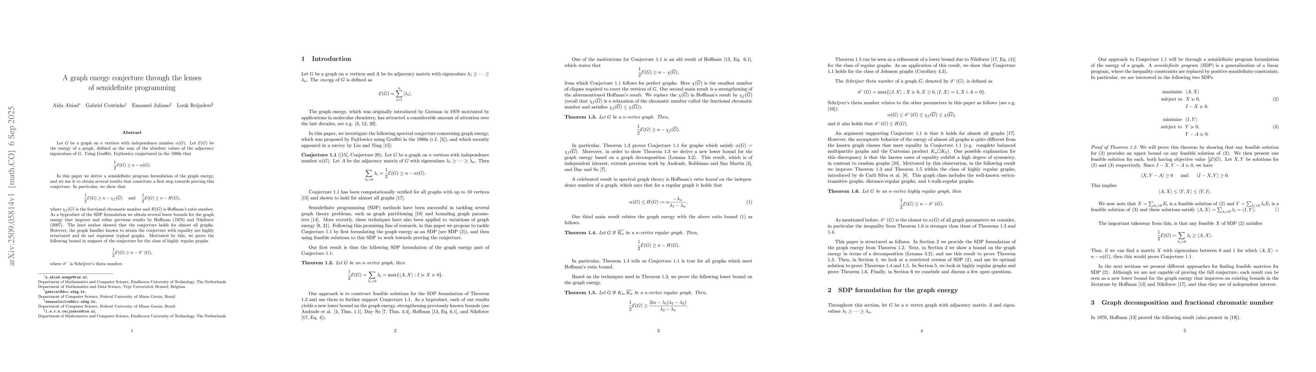 Thumbnail for A graph energy conjecture through the lenses of semidefinite programming