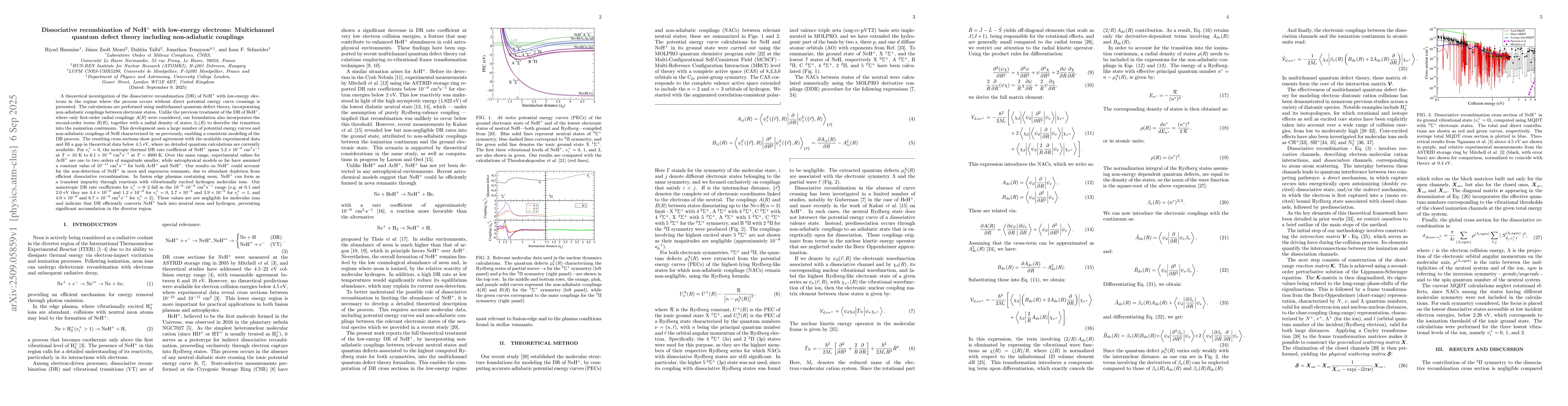 Thumbnail for Dissociative recombination of NeH+ with low-energy electrons:
  Multichannel quantum defect theory including non-adiabatic couplings