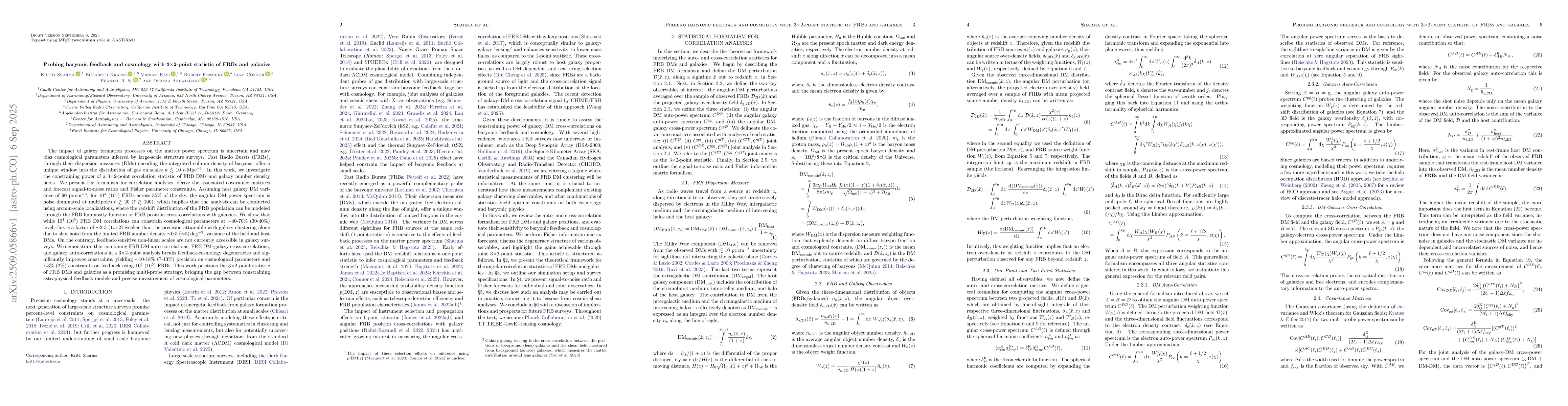Thumbnail for Probing baryonic feedback and cosmology with 3$\times$2-point statistic
  of FRBs and galaxies