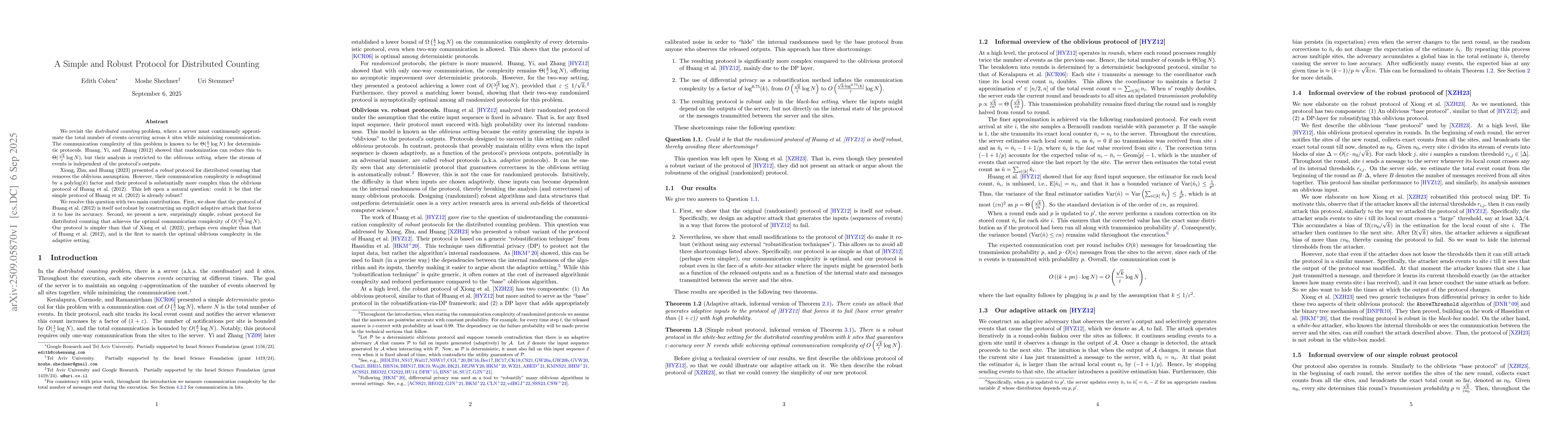 Thumbnail for A Simple and Robust Protocol for Distributed Counting