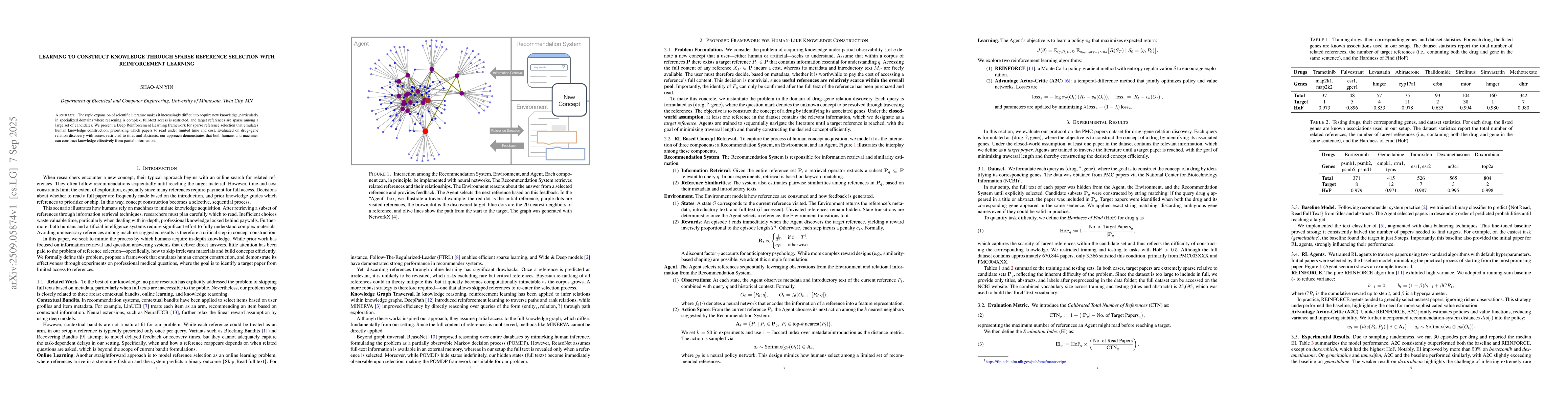 Thumbnail for Learning to Construct Knowledge through Sparse Reference Selection with
  Reinforcement Learning