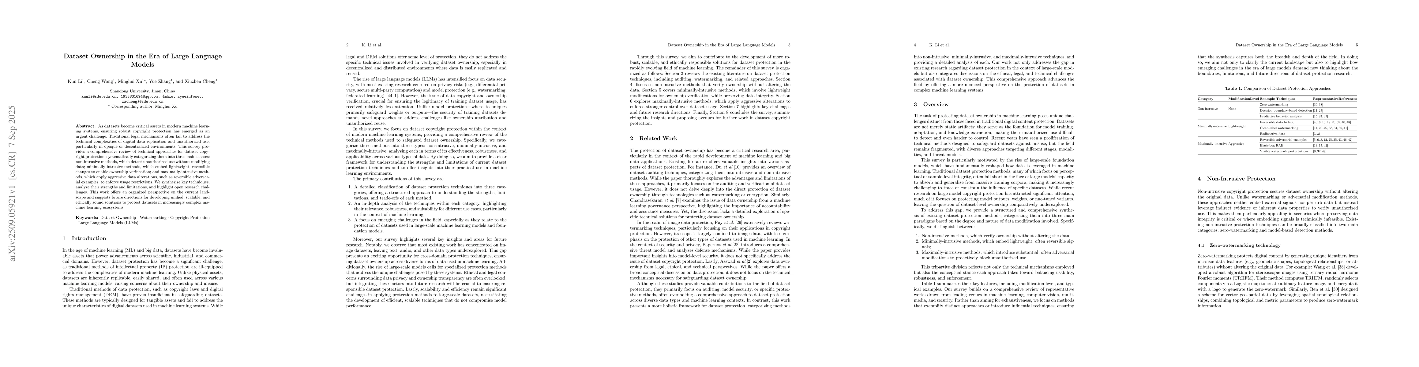 Thumbnail for Dataset Ownership in the Era of Large Language Models
