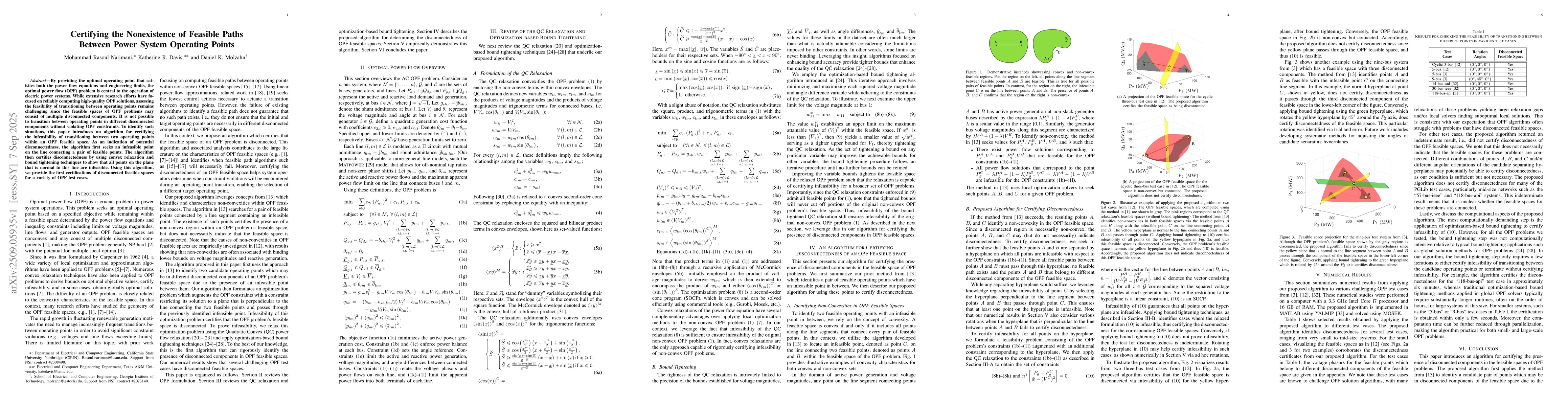Thumbnail for Certifying the Nonexistence of Feasible Path Between Power System
  Operating Points