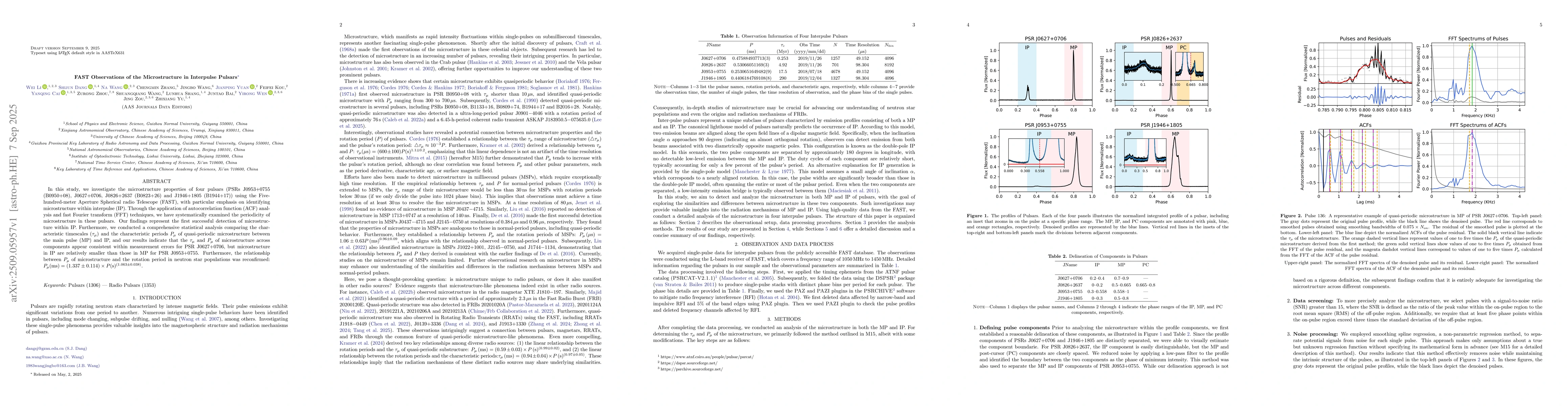 Thumbnail for FAST Observations of the Microstructure in Interpulse Pulsars