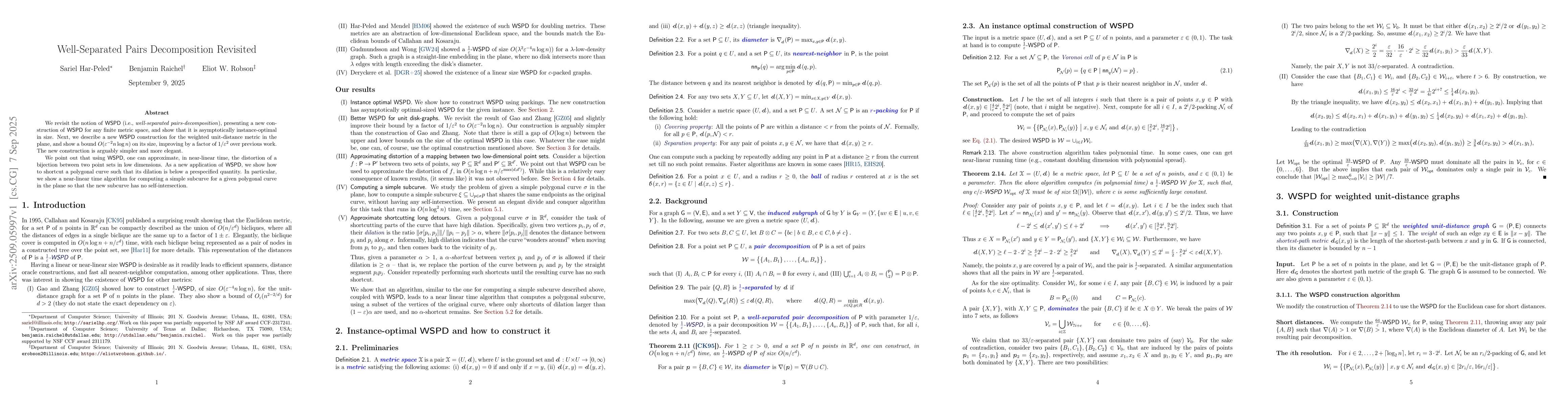 Thumbnail for Well-Separated Pairs Decomposition Revisited