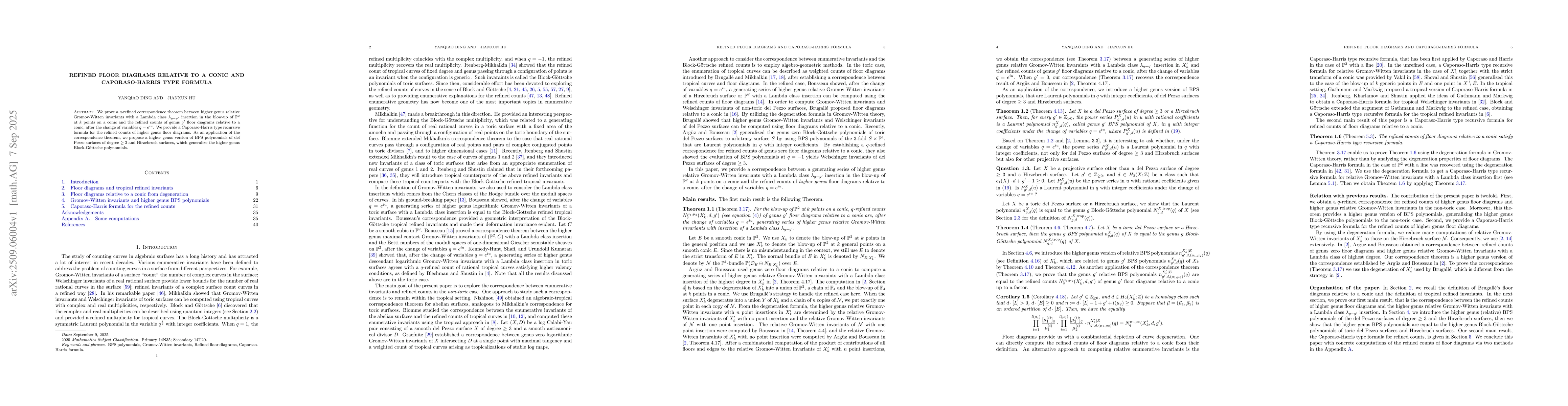 Thumbnail for Refined floor diagrams relative to a conic and Caporaso-Harris type
  formula