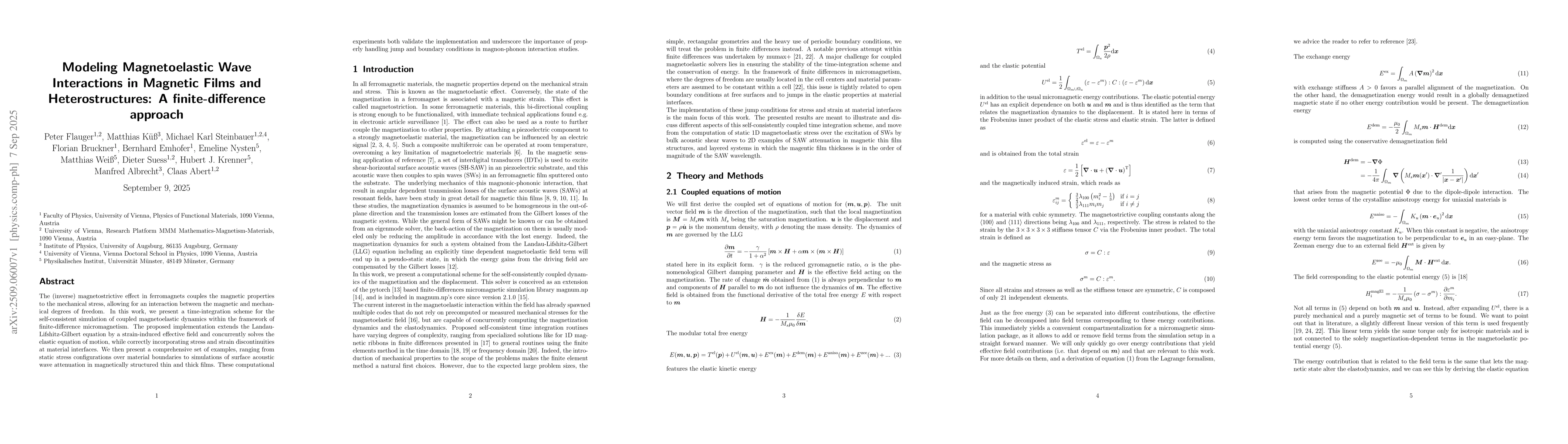 Thumbnail for Modeling Magnetoelastic Wave Interactions in Magnetic Films and
  Heterostructures: A finite-difference approach