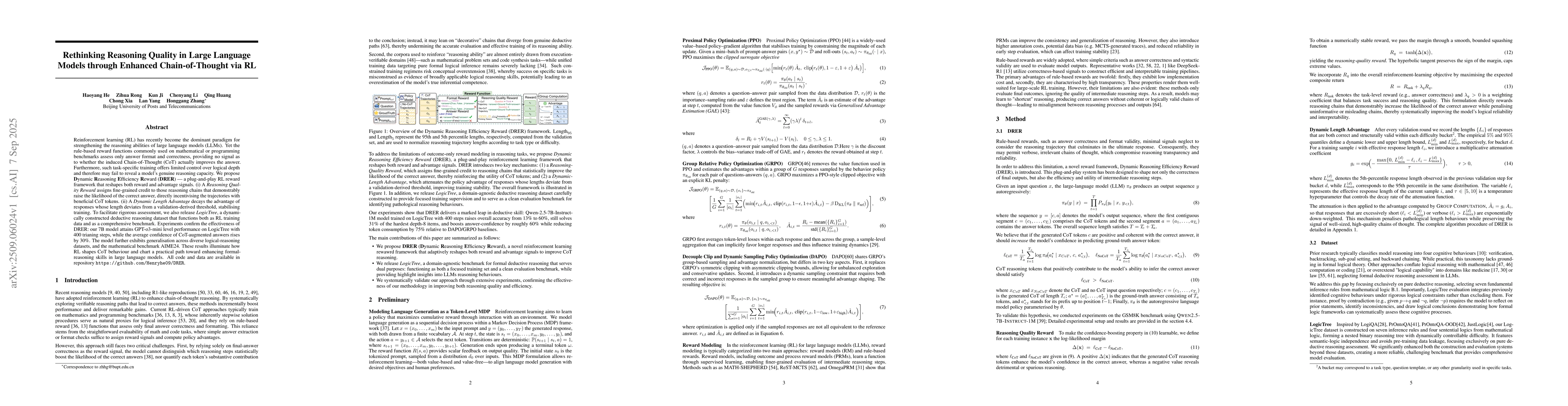 Thumbnail for Rethinking Reasoning Quality in Large Language Models through Enhanced
  Chain-of-Thought via RL