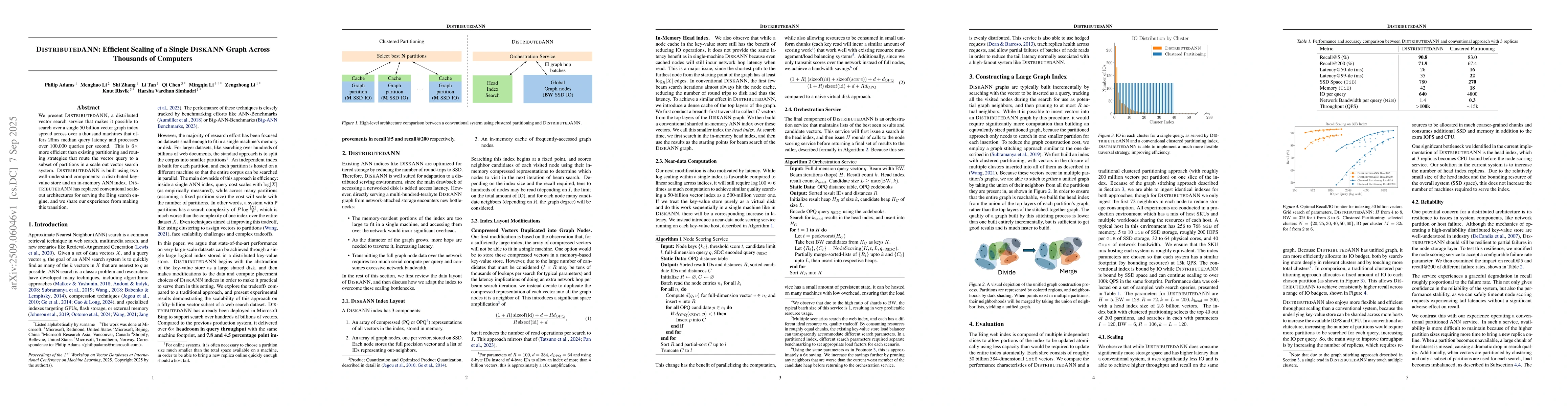 Thumbnail for DISTRIBUTEDANN: Efficient Scaling of a Single DISKANN Graph Across
  Thousands of Computers