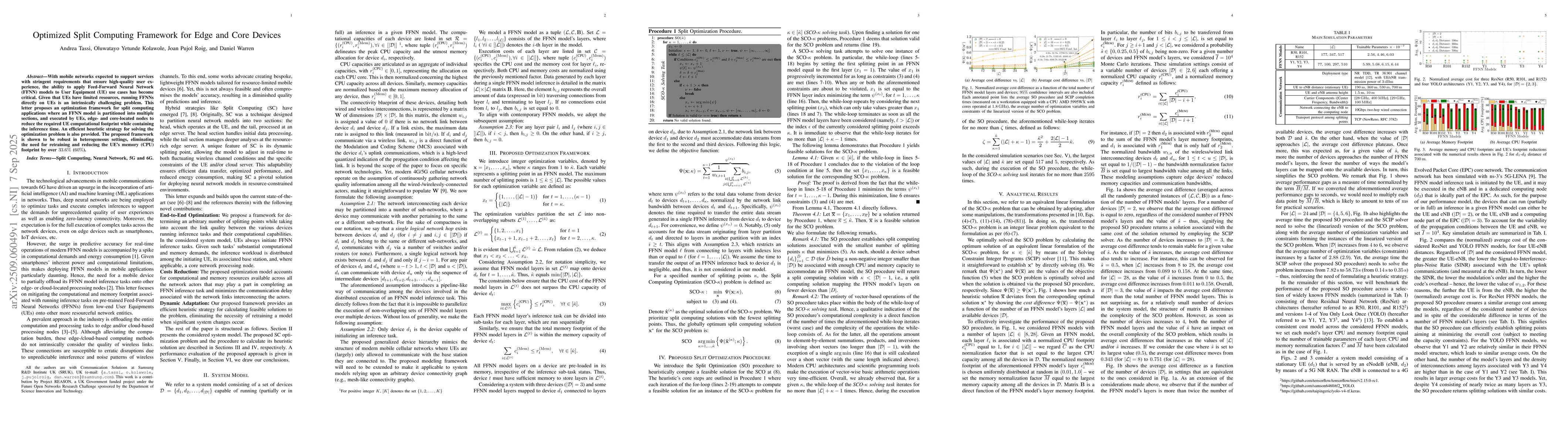 Thumbnail for Optimized Split Computing Framework for Edge and Core Devices