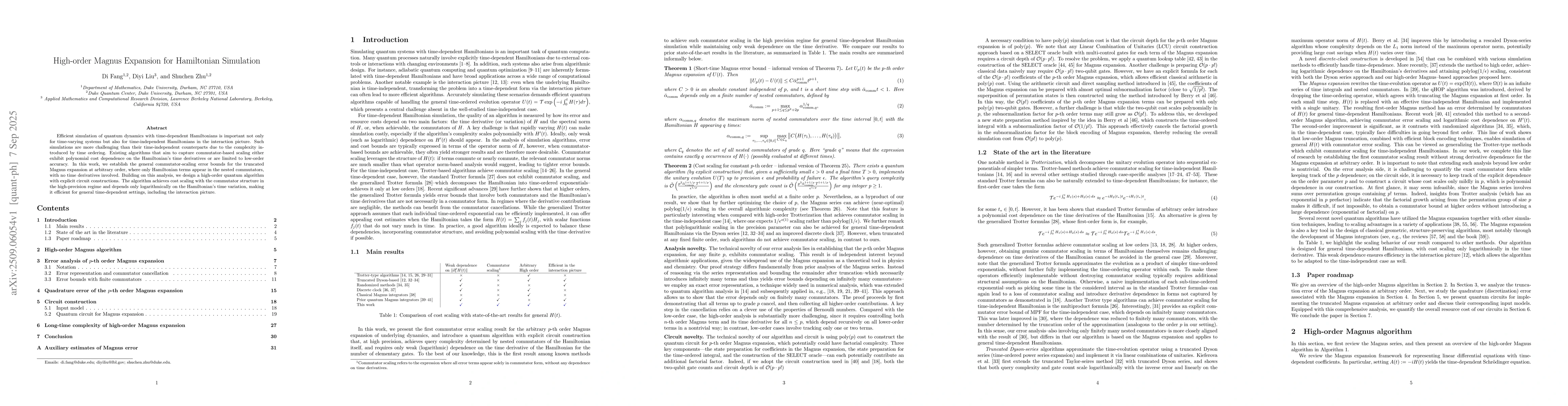 Thumbnail for High-order Magnus Expansion for Hamiltonian Simulation