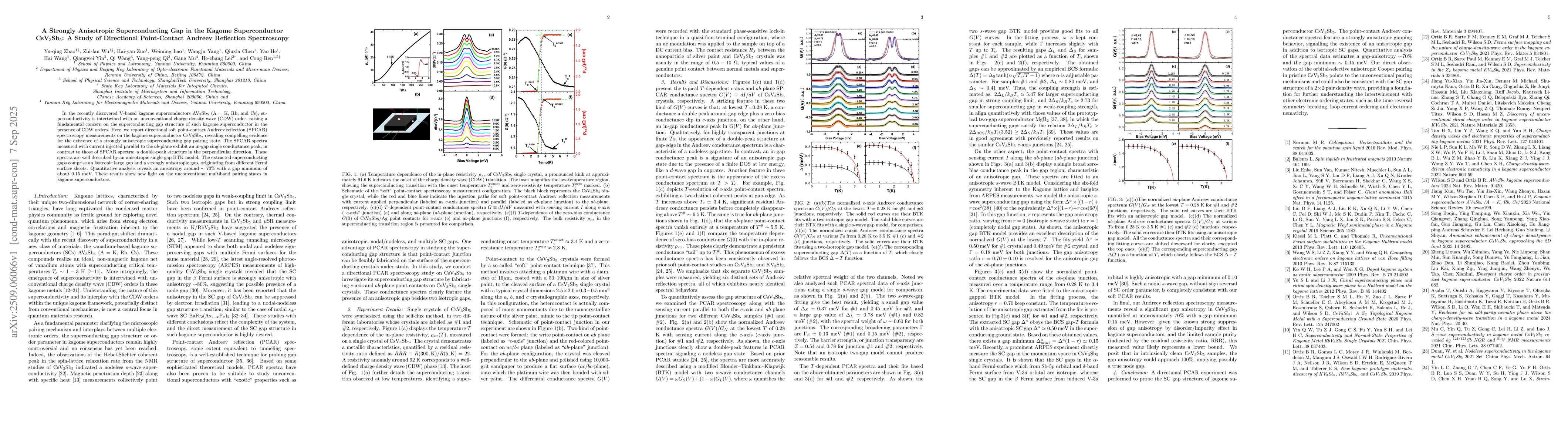 Thumbnail for A Strongly Anisotropic Superconducting Gap in the Kagome Superconductor
  CsV$_3$Sb$_5$: A Study of Directional Point-Contact Andreev Reflection
  Spectroscopy