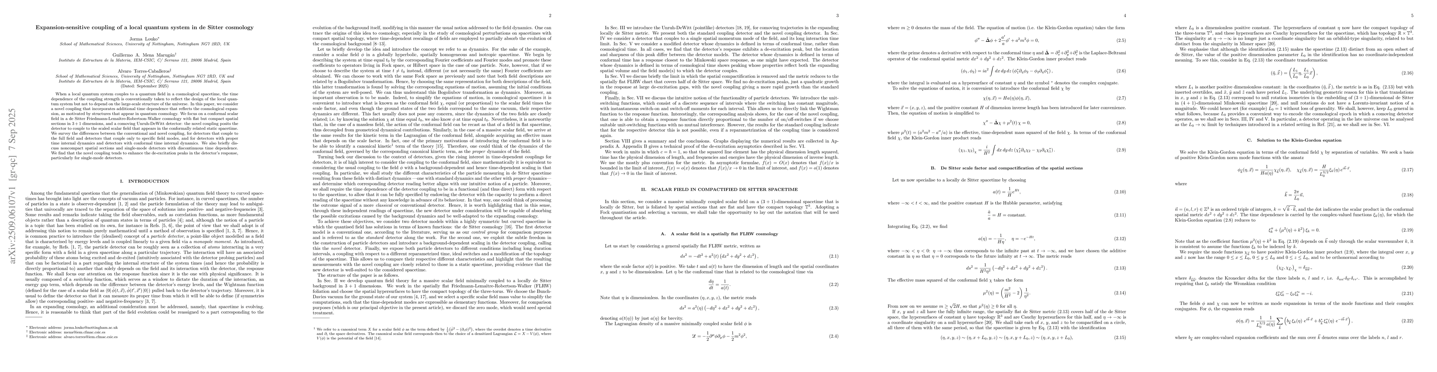 Thumbnail for Expansion-sensitive coupling of a local quantum system in de Sitter
  cosmology