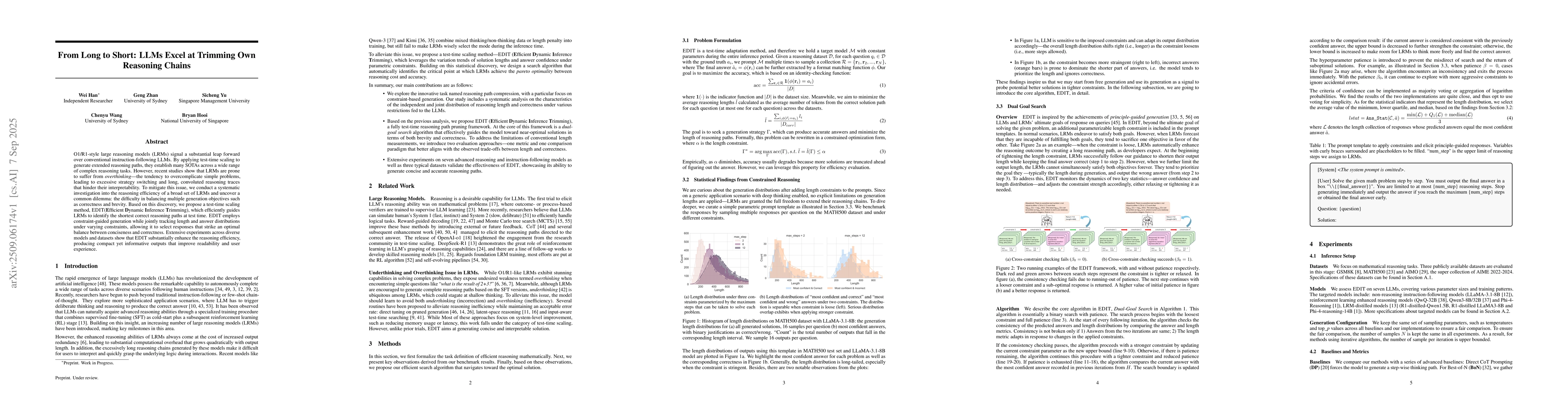 Thumbnail for From Long to Short: LLMs Excel at Trimming Own Reasoning Chains