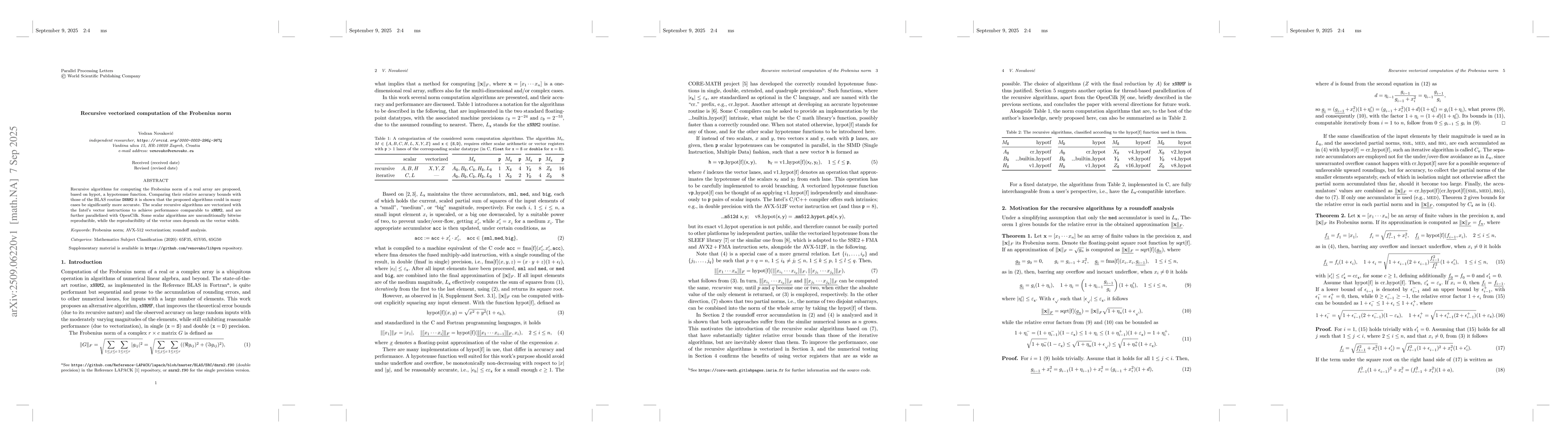 Thumbnail for Recursive vectorized computation of the Frobenius norm
