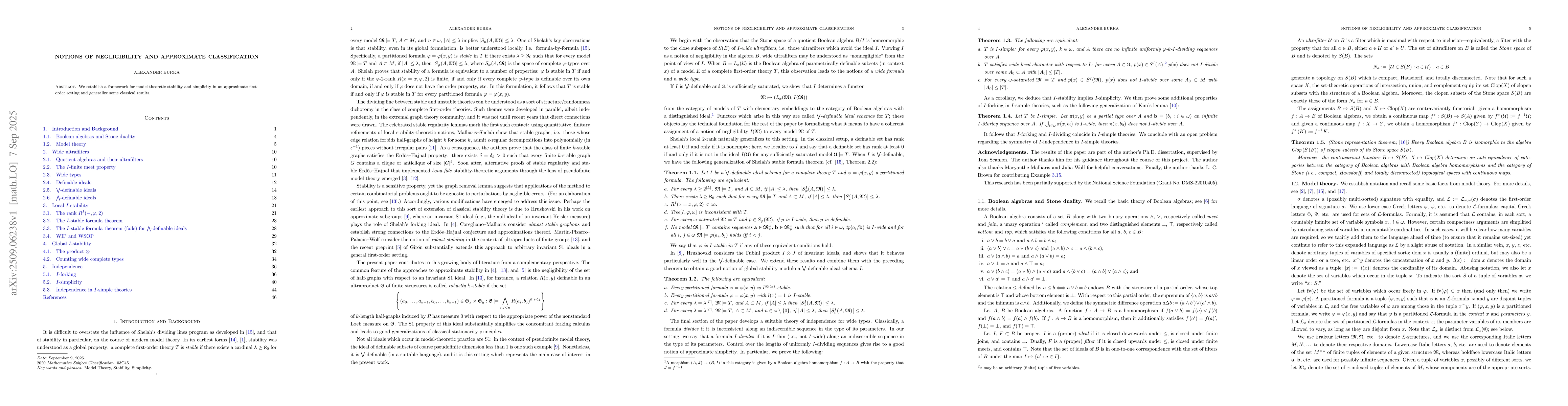 Thumbnail for Notions of Negligibility and Approximate Classification