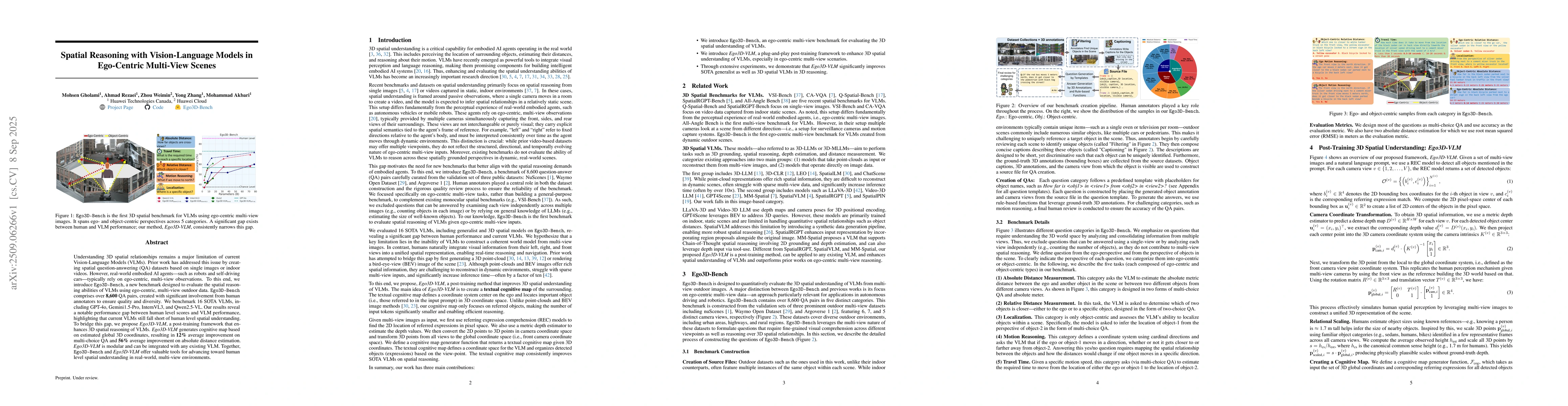 Thumbnail for Spatial Reasoning with Vision-Language Models in Ego-Centric Multi-View
  Scenes