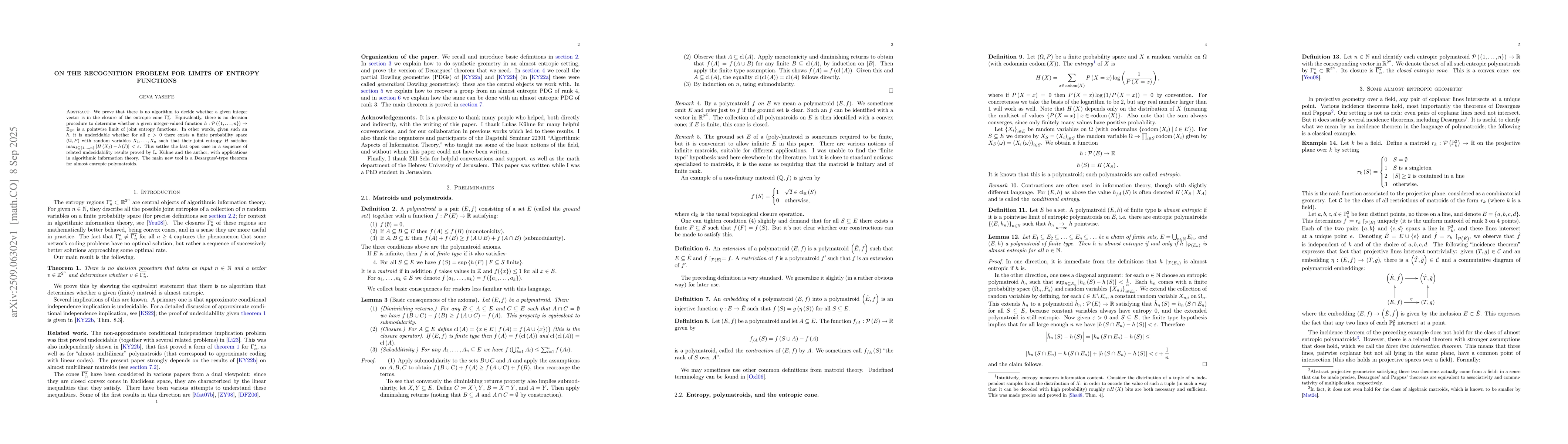 Thumbnail for On the recognition problem for limits of entropy functions