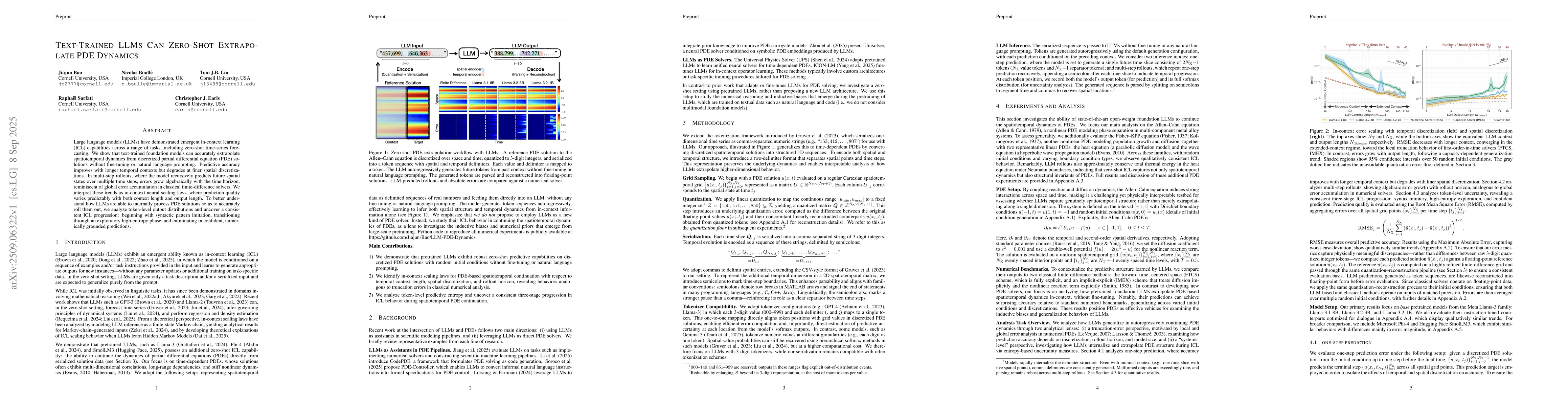 Thumbnail for Text-Trained LLMs Can Zero-Shot Extrapolate PDE Dynamics