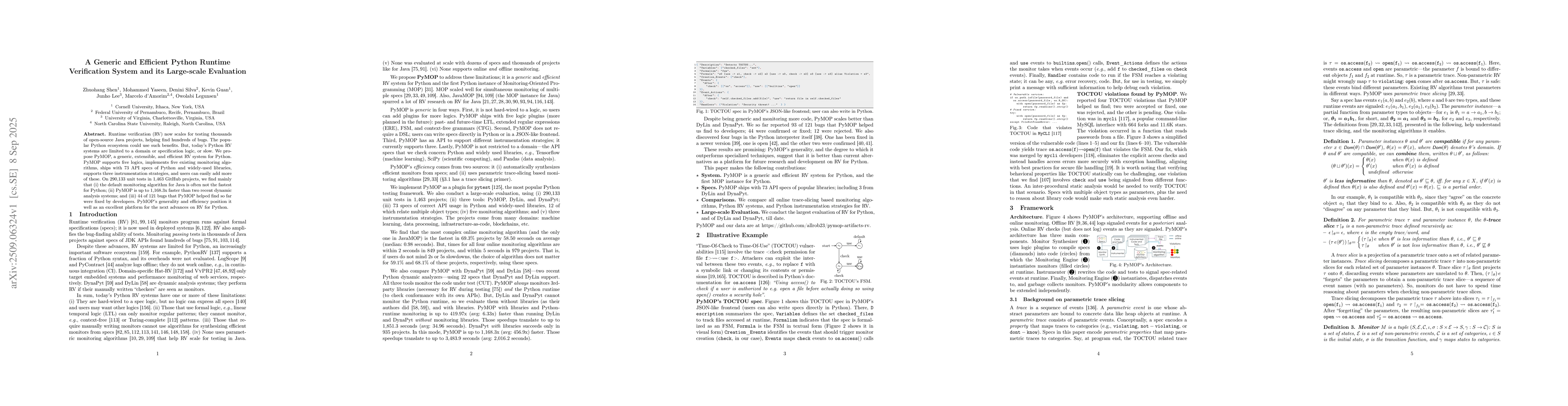 Thumbnail for A Generic and Efficient Python Runtime Verification System and its
  Large-scale Evaluation