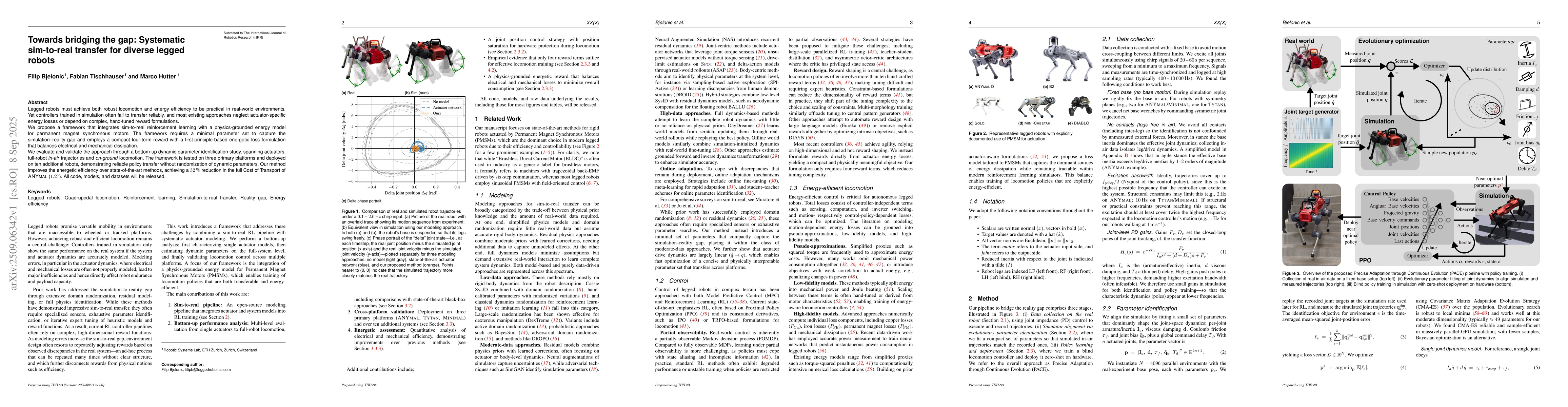 Thumbnail for Towards bridging the gap: Systematic sim-to-real transfer for diverse
  legged robots