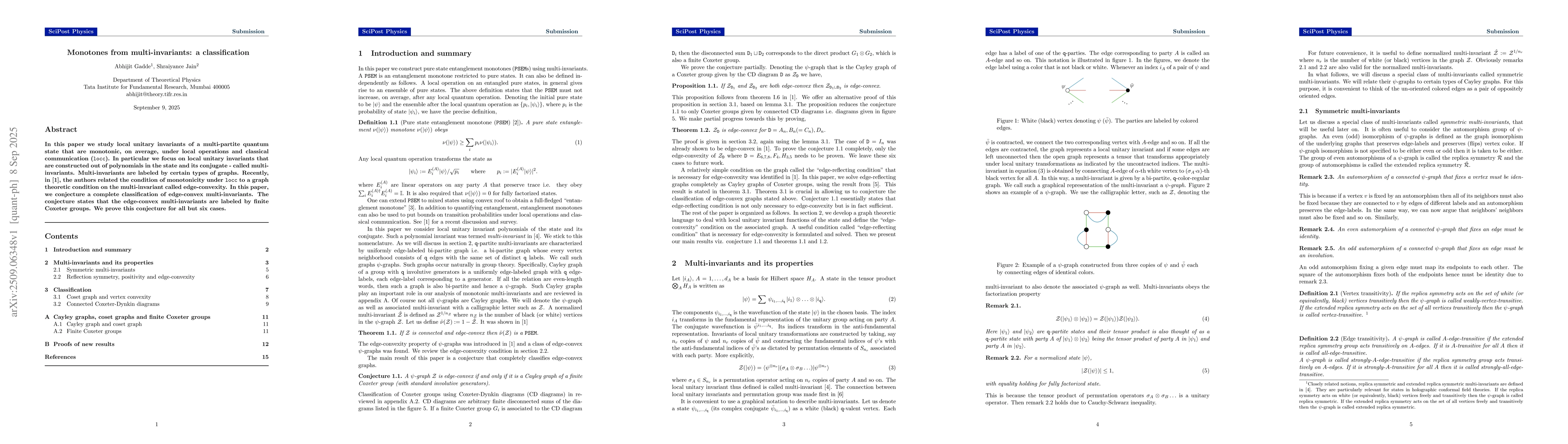 Thumbnail for Monotones from multi-invariants: a classification