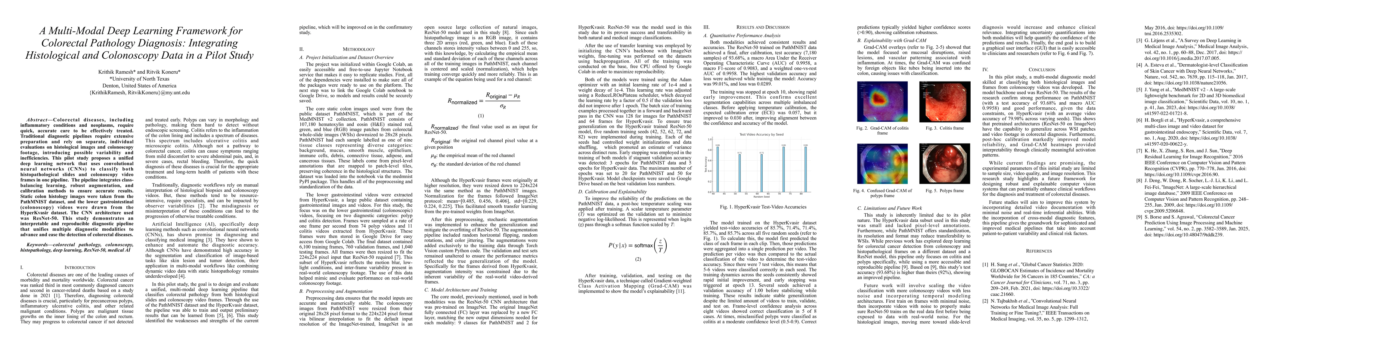 Thumbnail for A Multi-Modal Deep Learning Framework for Colorectal Pathology
  Diagnosis: Integrating Histological and Colonoscopy Data in a Pilot Study