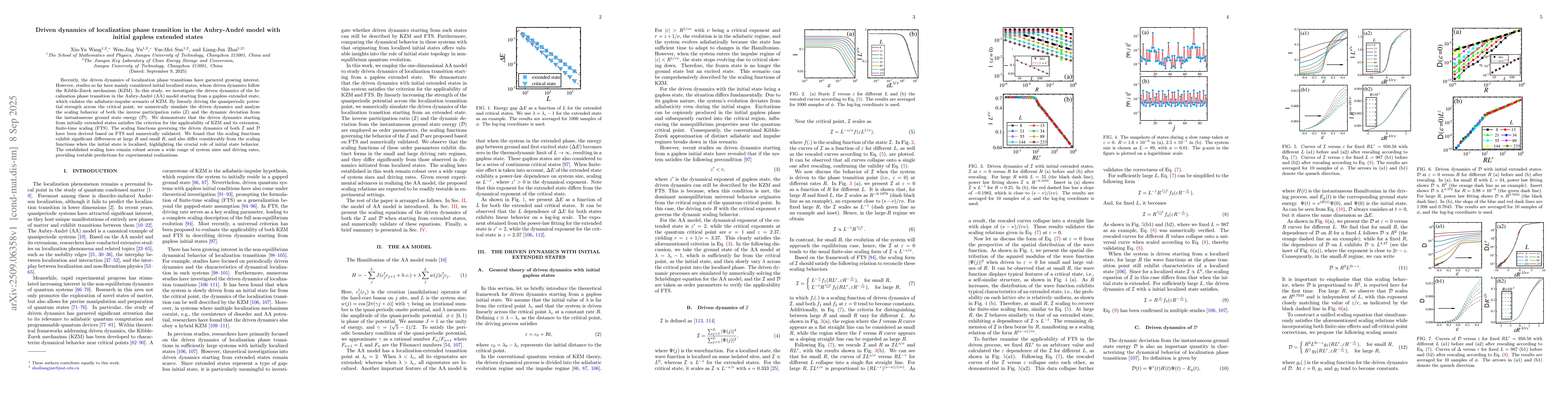 Thumbnail for Driven dynamics of localization phase transition in the Aubry-André
  model with initial gapless extended states