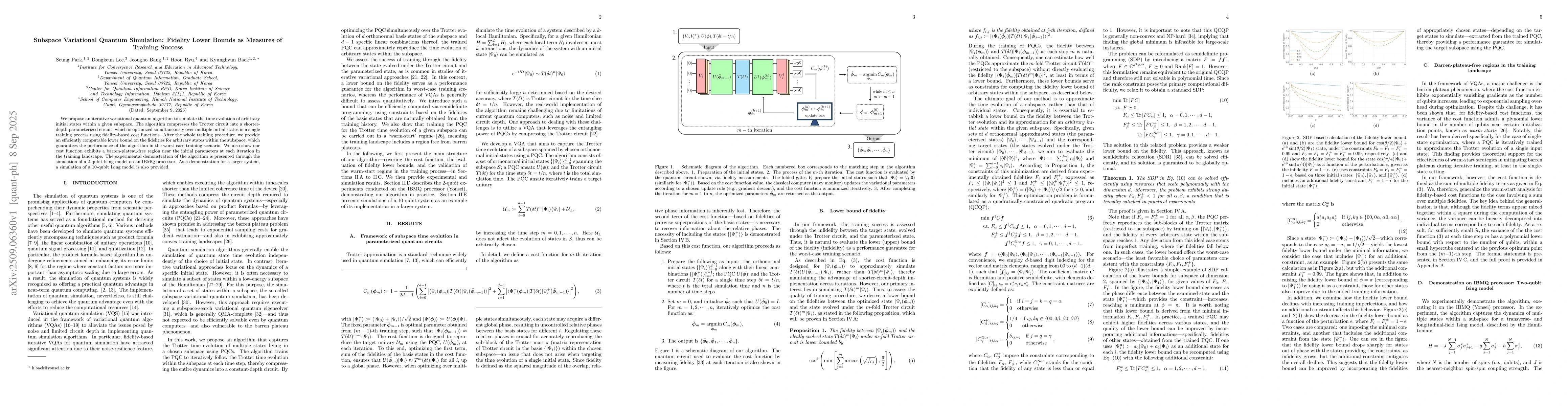 Thumbnail for Subspace Variational Quantum Simulation: Fidelity Lower Bounds as
  Measures of Training Success