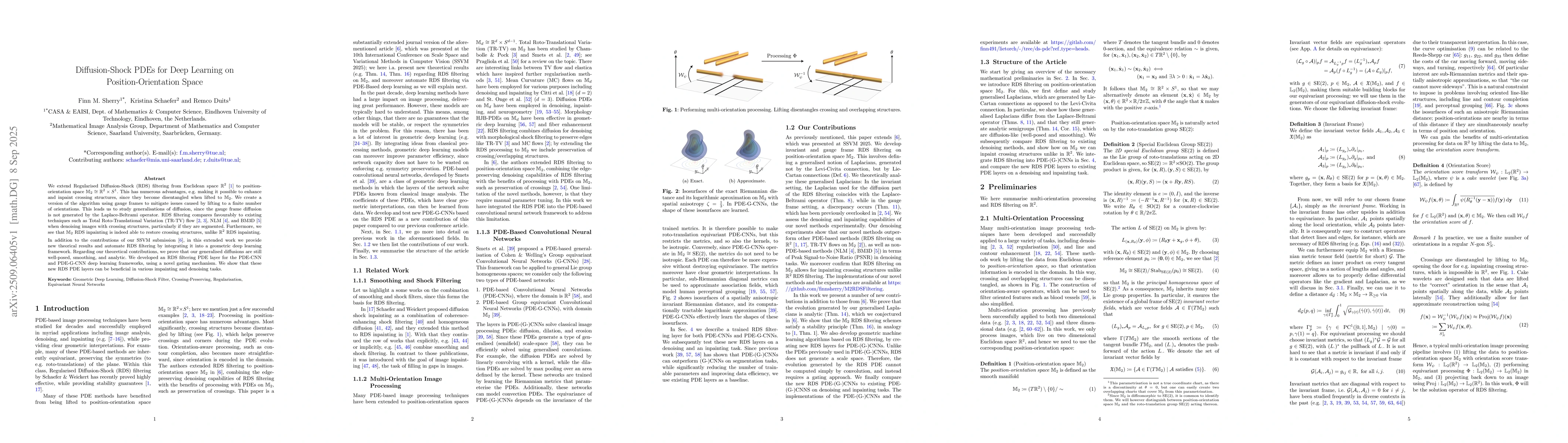 Thumbnail for Diffusion-Shock PDEs for Deep Learning on Position-Orientation Space