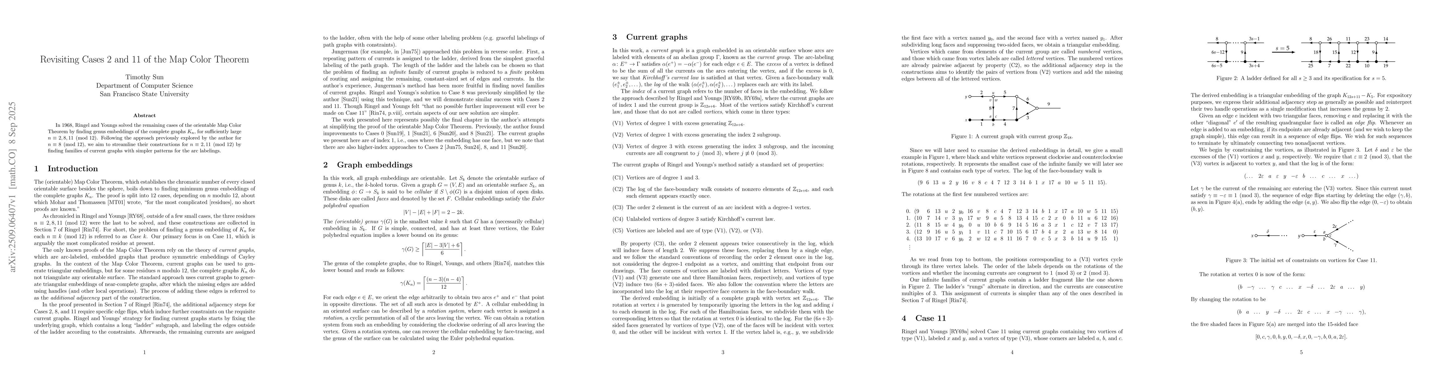 Thumbnail for Revisiting Cases 2 and 11 of the Map Color Theorem