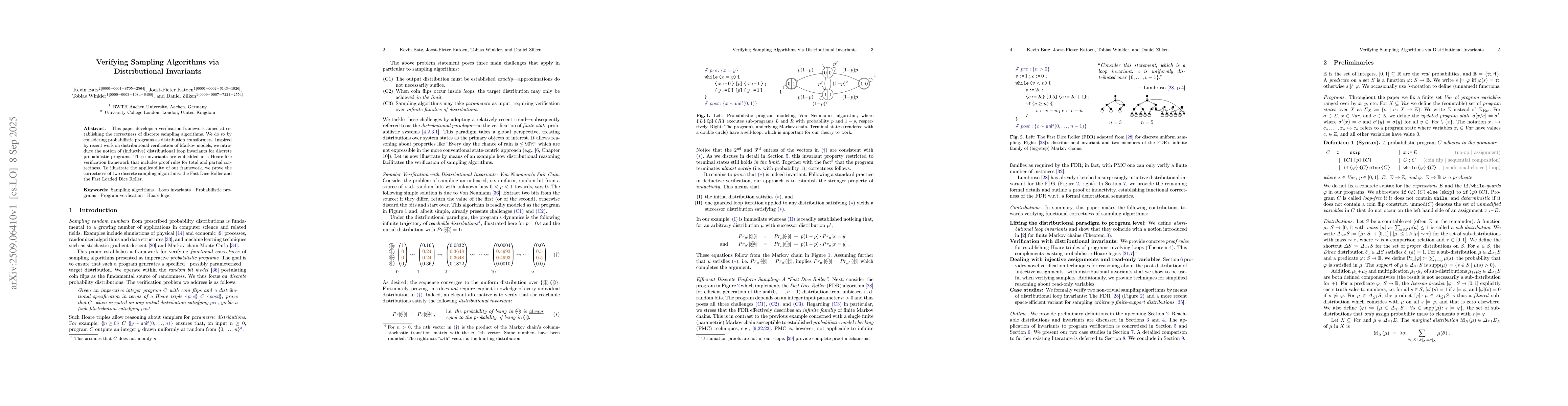 Thumbnail for Verifying Sampling Algorithms via Distributional Invariants