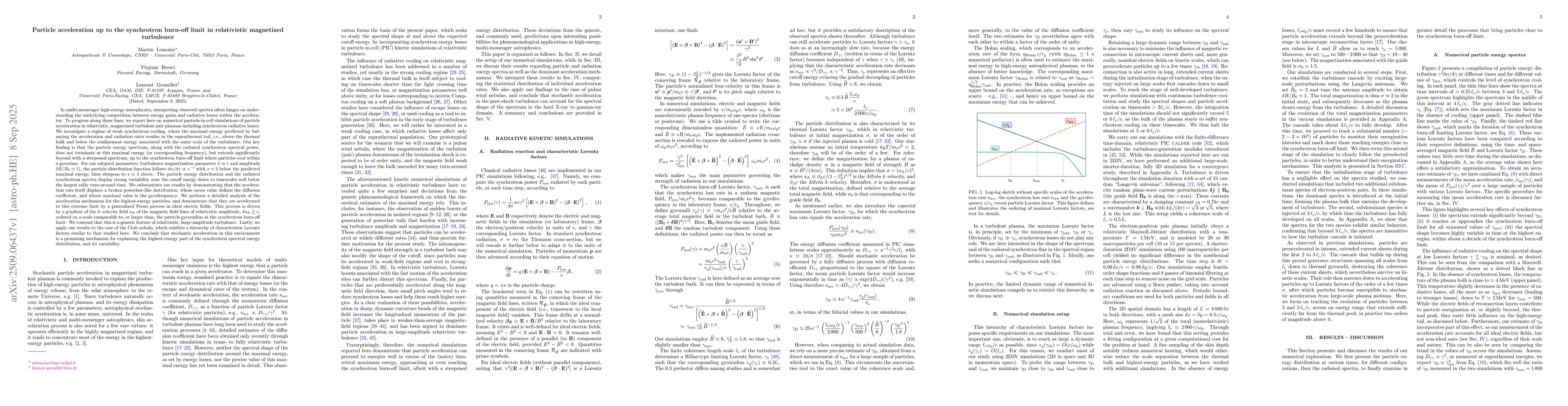 Thumbnail for Particle acceleration up to the synchrotron burn-off limit in
  relativistic magnetized turbulence